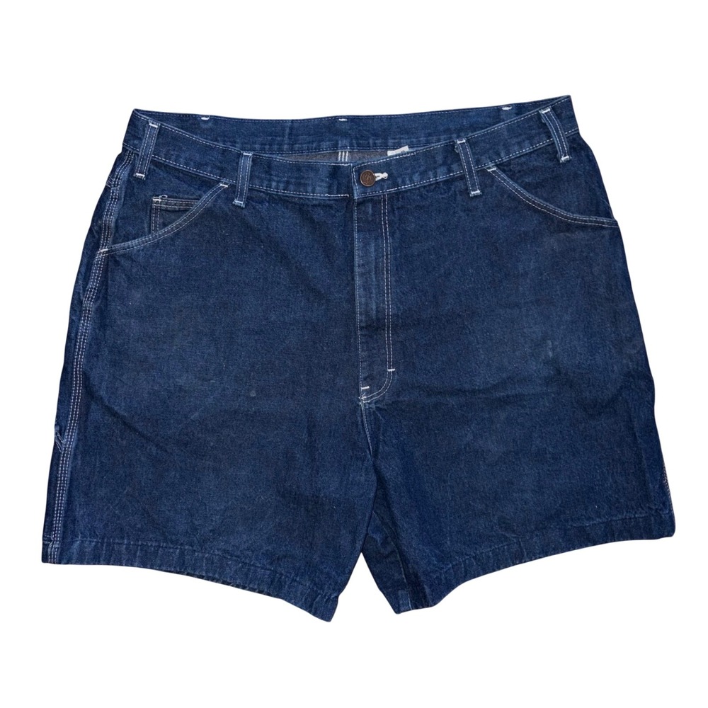Vintage Dickies Dark Wash Denim Carpenter Shorts Size 36 Hammer Loop Utility